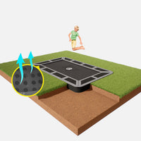 10ft x 6ft rectangle in ground trampoline grey Thumbnail