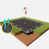 14ft x 10ft rectangle in ground trampoline grey Thumbnail