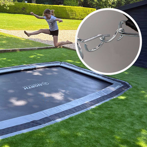 12ft x 8ft North In Ground Trampoline + Safety Net
