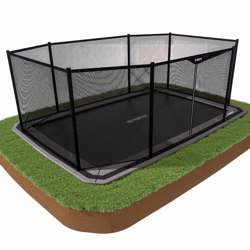 12ft x 8ft North In Ground Trampoline + Safety Net