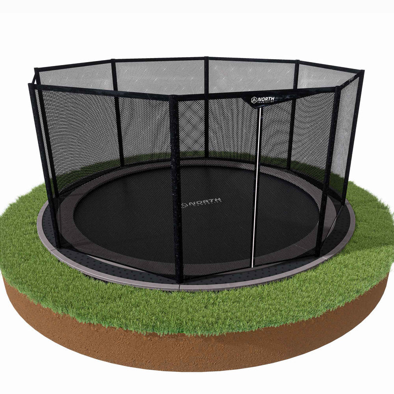 10ft Round North In Ground Trampoline + Safety Net
