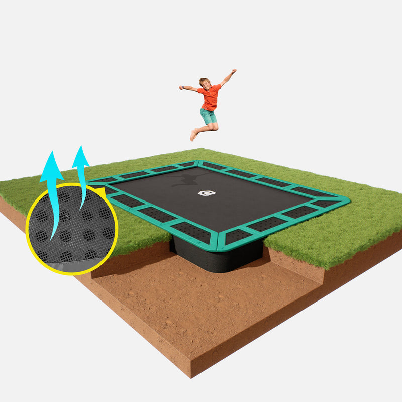 11ft x 8ft rectangle in ground trampoline