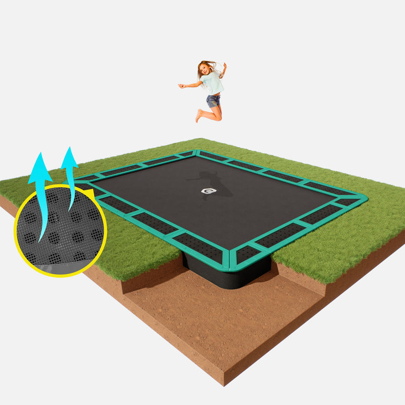 14ft x 10ft rectangle in ground trampoline 