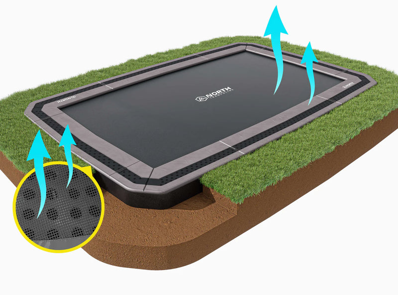 15ft x 10ft Rectangular Capital North In Ground Trampoline