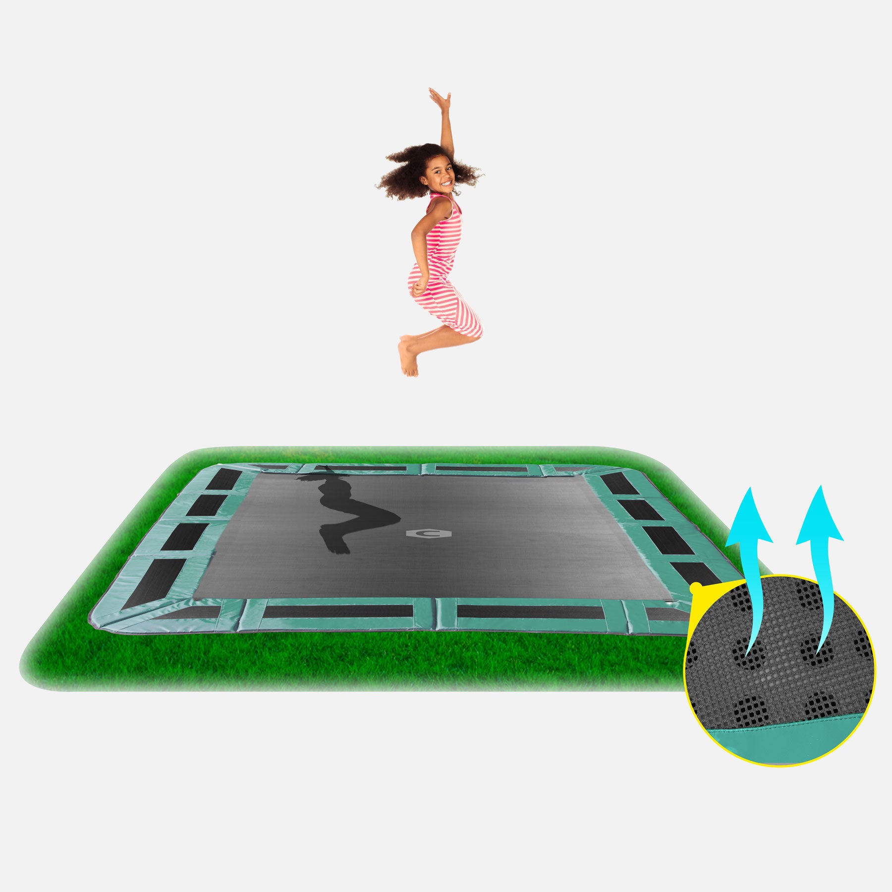 10ft x 6ft rectangular In-ground trampoline kit | Capital Play UK