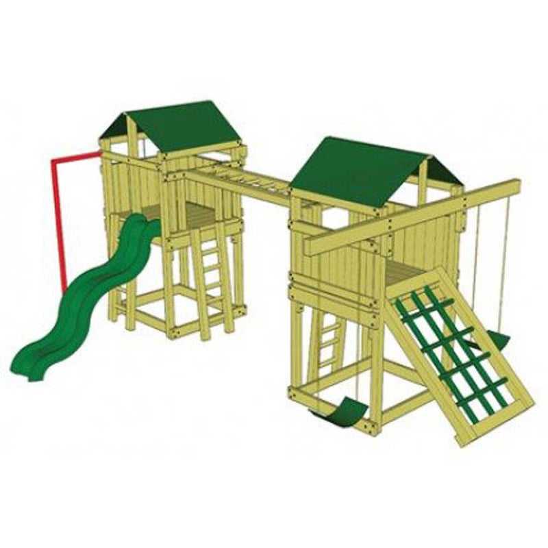 Start with the two Jungle Base Towers and a Bridge and build your perfect climbing frame