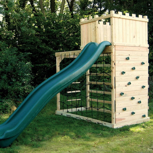 Start with Monkey Climber Base Tower then add forts, slides and accessories to suit you