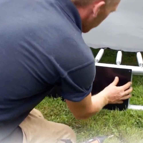 Video of round in-ground trampoline installation