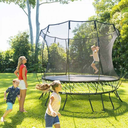 children playing on Springfree 10ft Trampoline